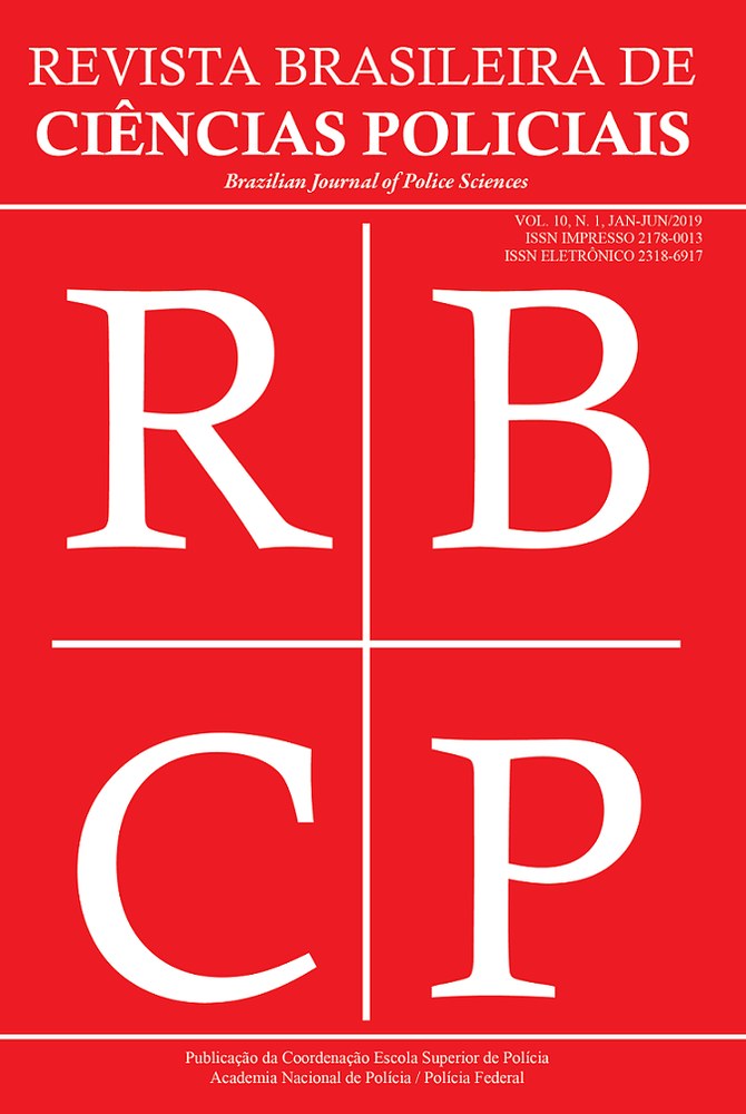 Capa da RBCP v. 10, n. 1 (2019) - Ciência e Pesquisa Policial