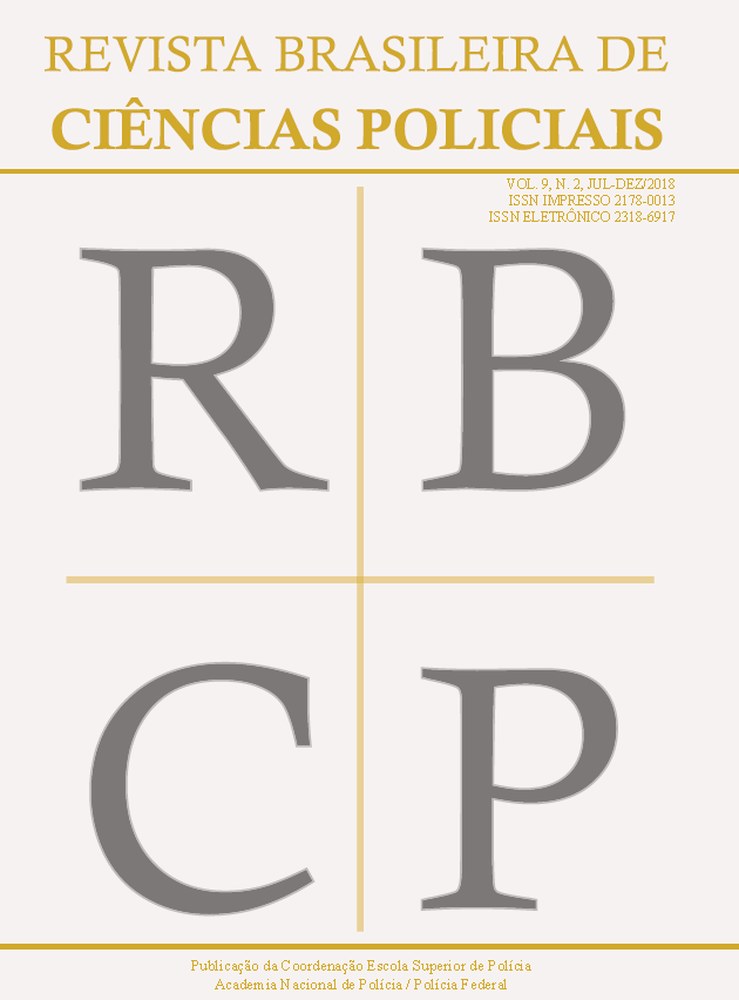 Capa da RBCP v. 9, n. 2 (2018) - O Papel Transformador das Ciências Policiais
